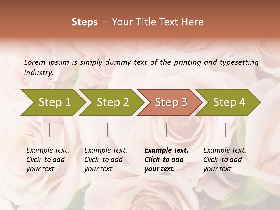 Corner Rosa Buds PowerPoint Template