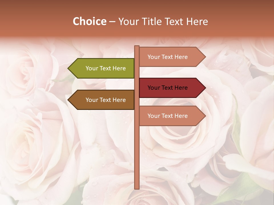 Corner Rosa Buds PowerPoint Template