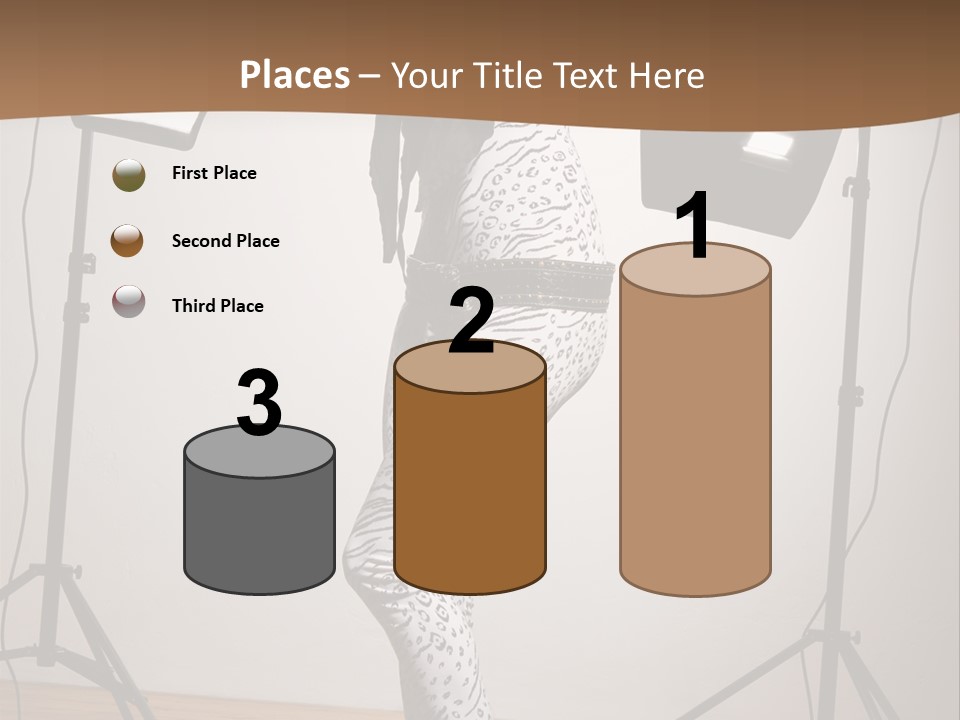 A Woman Is Posing In Front Of A Camera PowerPoint Template