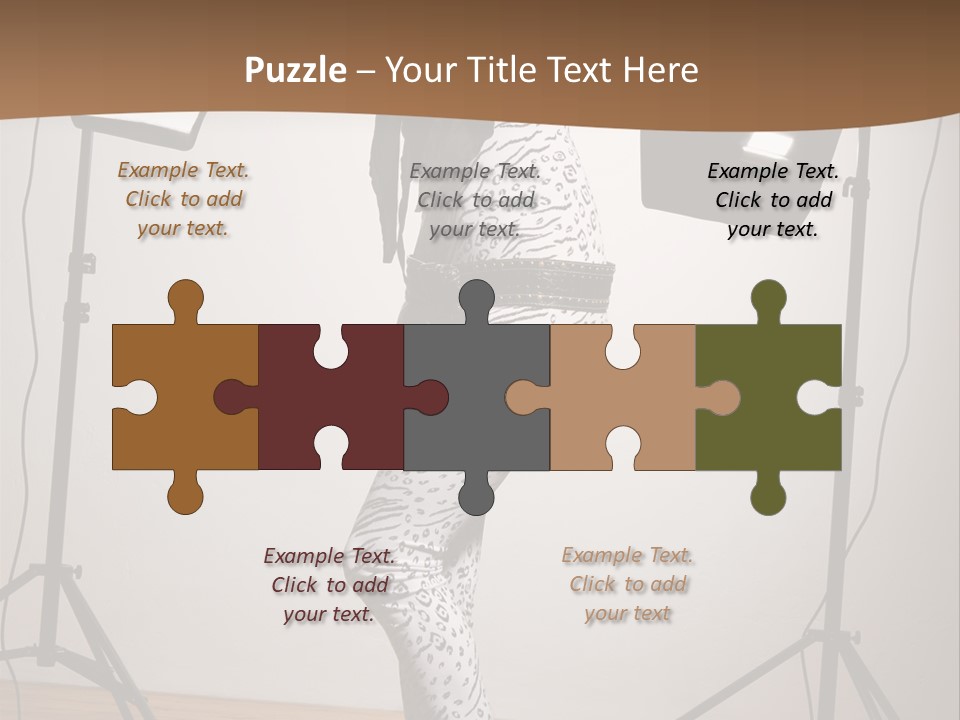 A Woman Is Posing In Front Of A Camera PowerPoint Template