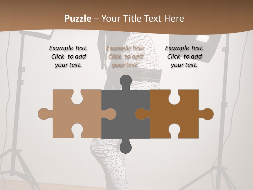 A Woman Is Posing In Front Of A Camera PowerPoint Template