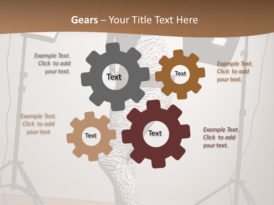 A Woman Is Posing In Front Of A Camera PowerPoint Template