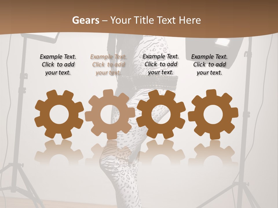 A Woman Is Posing In Front Of A Camera PowerPoint Template