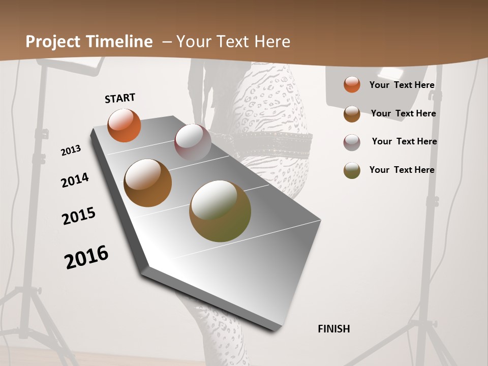 A Woman Is Posing In Front Of A Camera PowerPoint Template
