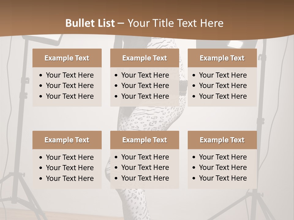 A Woman Is Posing In Front Of A Camera PowerPoint Template