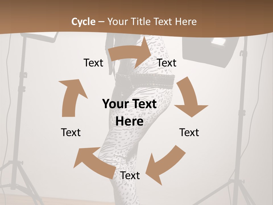 A Woman Is Posing In Front Of A Camera PowerPoint Template
