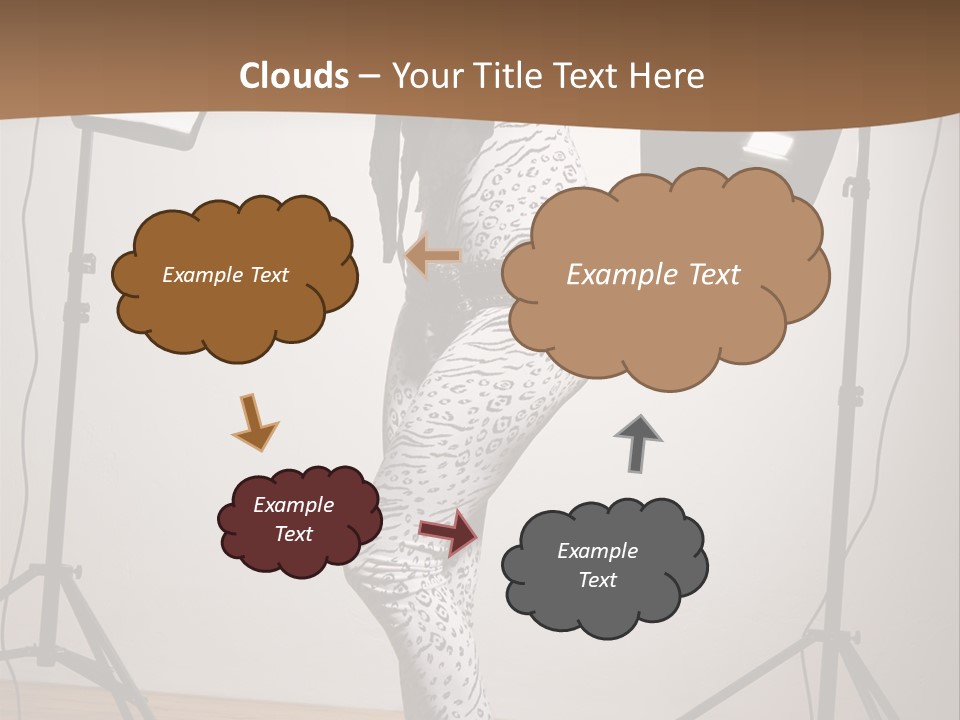 A Woman Is Posing In Front Of A Camera PowerPoint Template