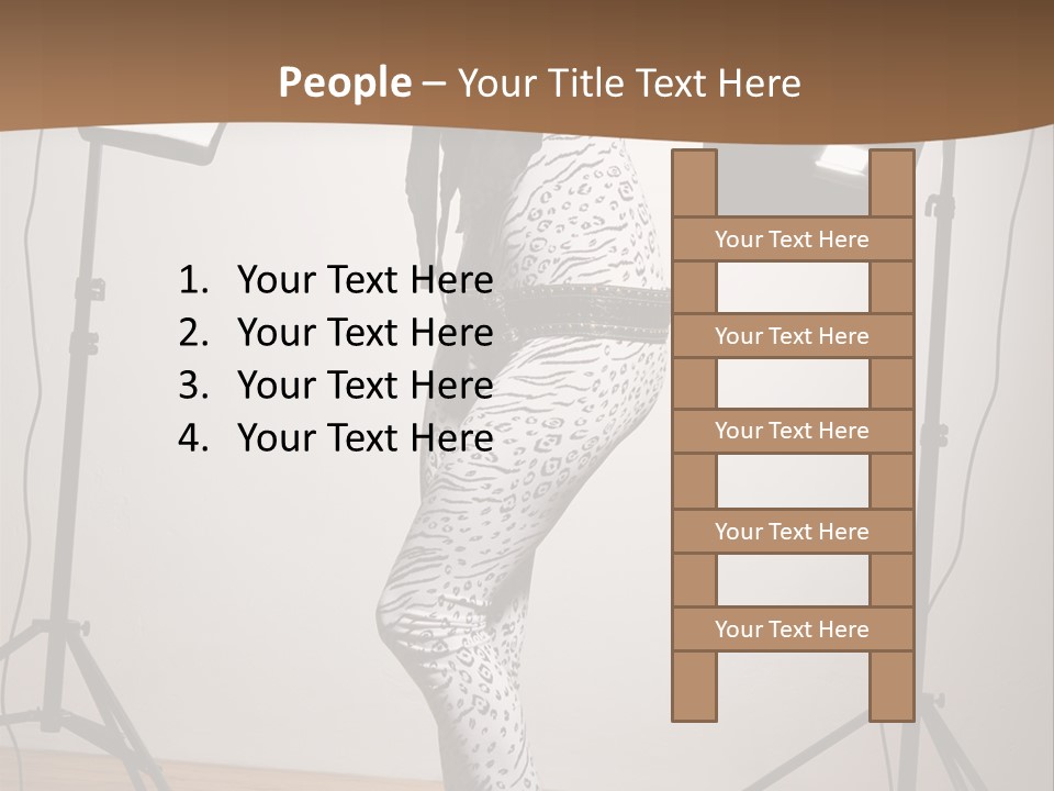 A Woman Is Posing In Front Of A Camera PowerPoint Template