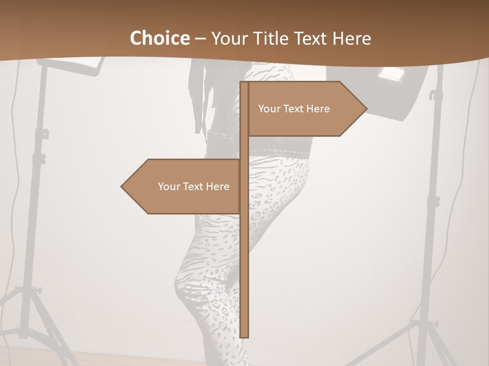 A Woman Is Posing In Front Of A Camera PowerPoint Template