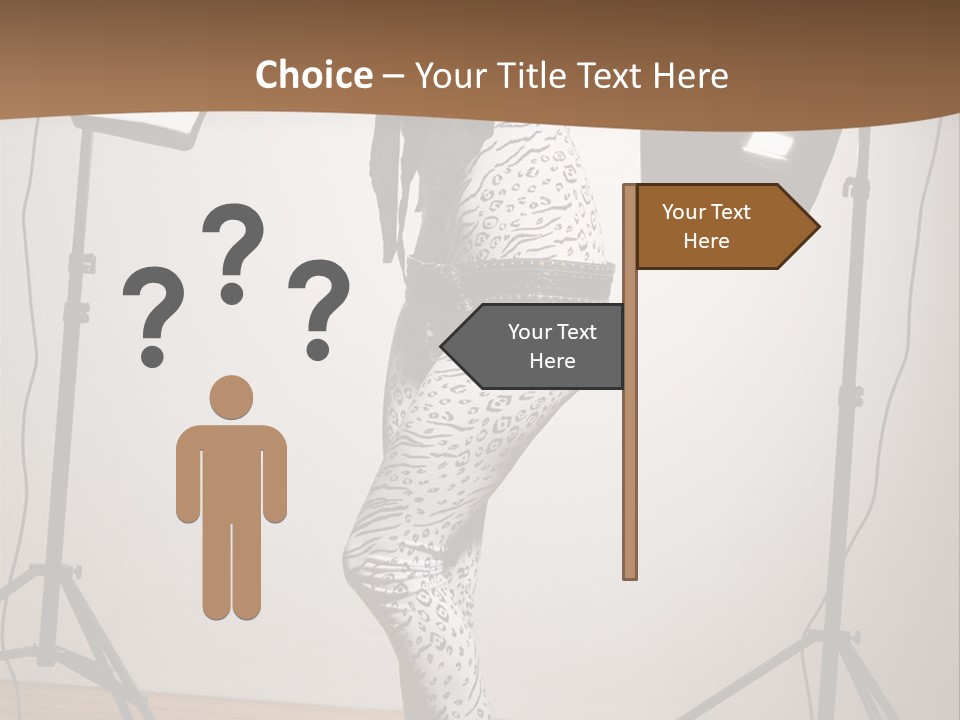 A Woman Is Posing In Front Of A Camera PowerPoint Template