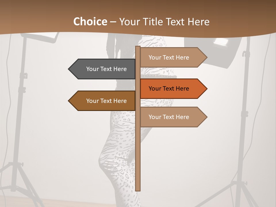 A Woman Is Posing In Front Of A Camera PowerPoint Template