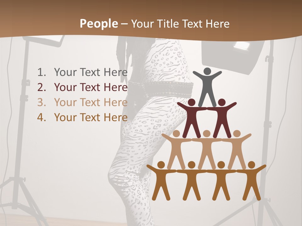 A Woman Is Posing In Front Of A Camera PowerPoint Template