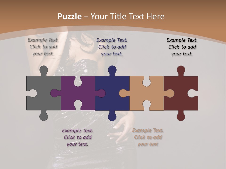 A Woman In A Silver Dress Posing For A Picture PowerPoint Template