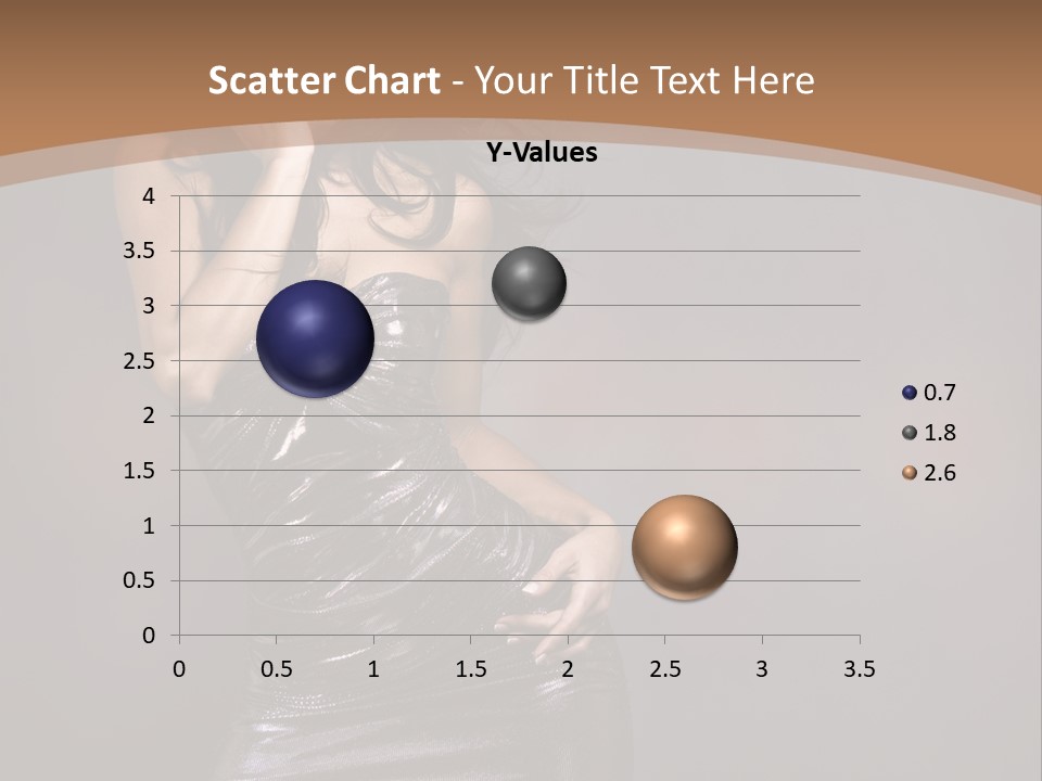 A Woman In A Silver Dress Posing For A Picture PowerPoint Template