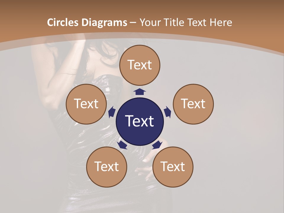 A Woman In A Silver Dress Posing For A Picture PowerPoint Template