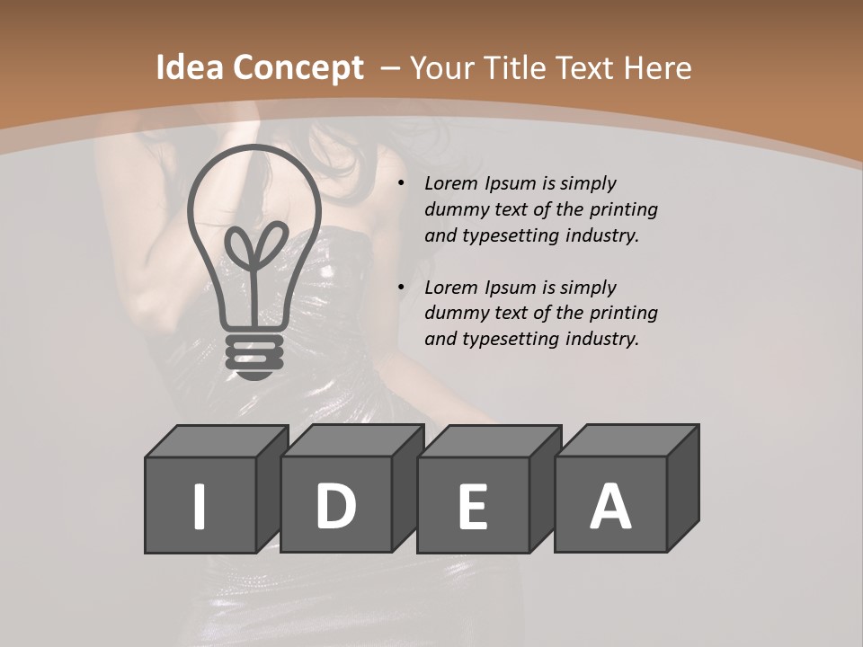 A Woman In A Silver Dress Posing For A Picture PowerPoint Template