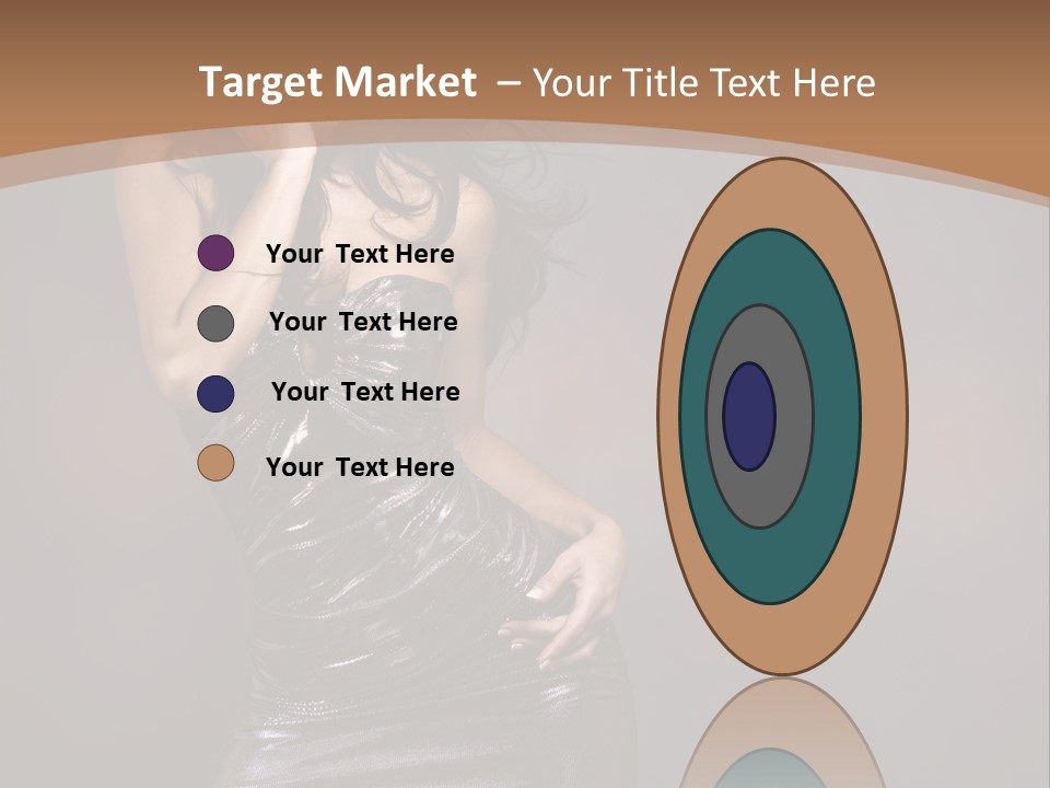 A Woman In A Silver Dress Posing For A Picture PowerPoint Template