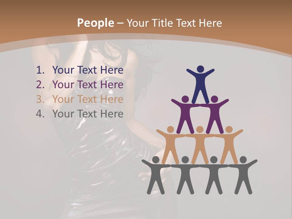 A Woman In A Silver Dress Posing For A Picture PowerPoint Template