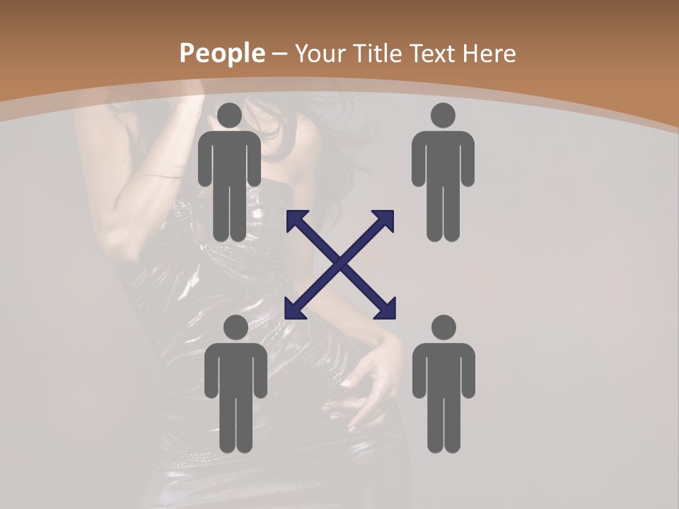 A Woman In A Silver Dress Posing For A Picture PowerPoint Template