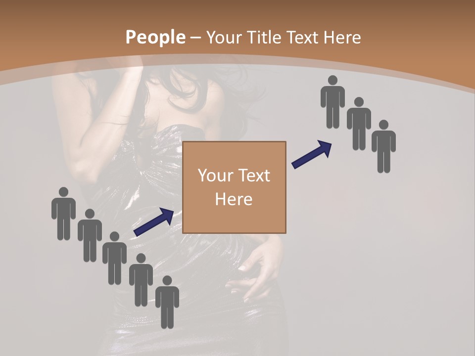 A Woman In A Silver Dress Posing For A Picture PowerPoint Template