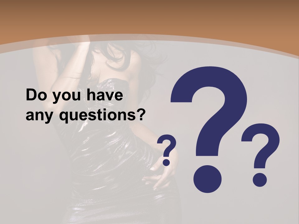 A Woman In A Silver Dress Posing For A Picture PowerPoint Template