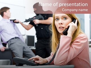 Telephone Armed People PowerPoint Template