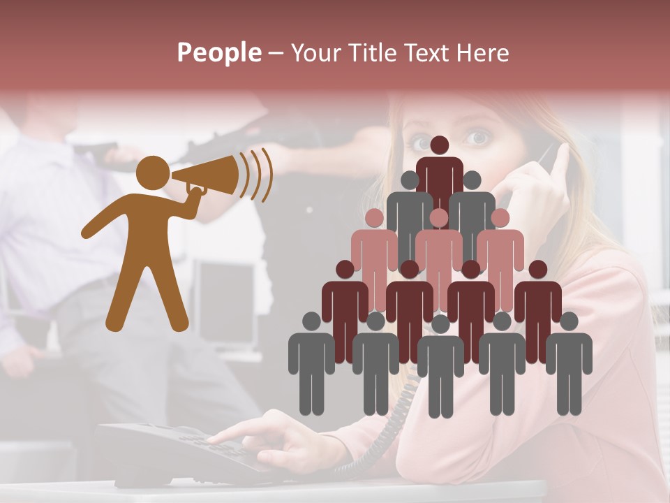 Telephone Armed People PowerPoint Template