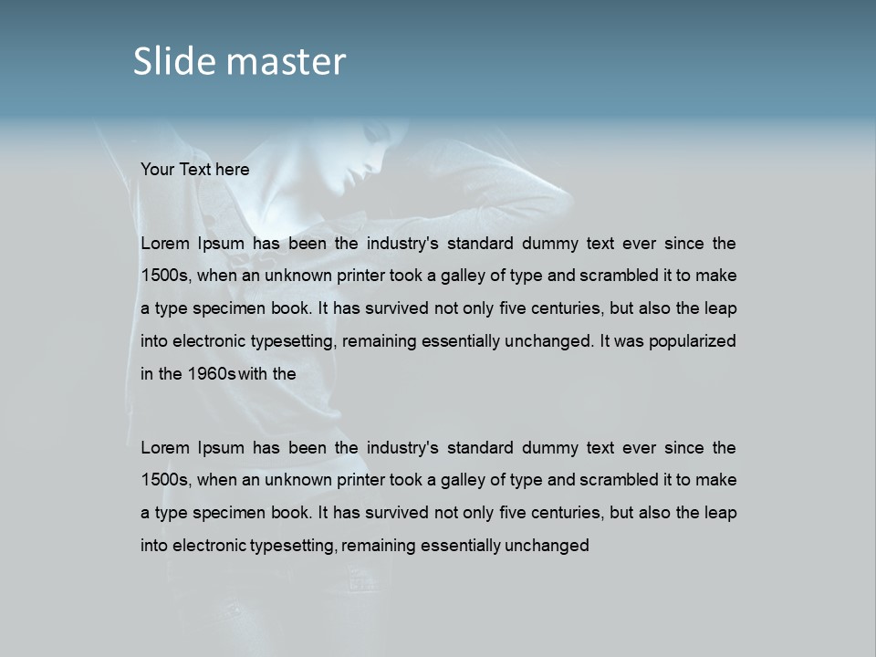 A Woman With Her Hair Blowing In The Wind PowerPoint Template