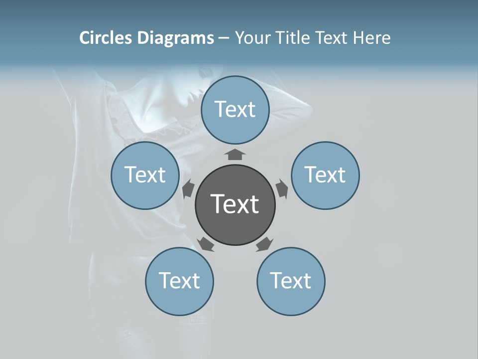 A Woman With Her Hair Blowing In The Wind PowerPoint Template