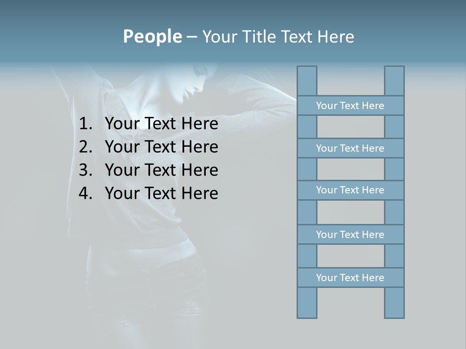 A Woman With Her Hair Blowing In The Wind PowerPoint Template