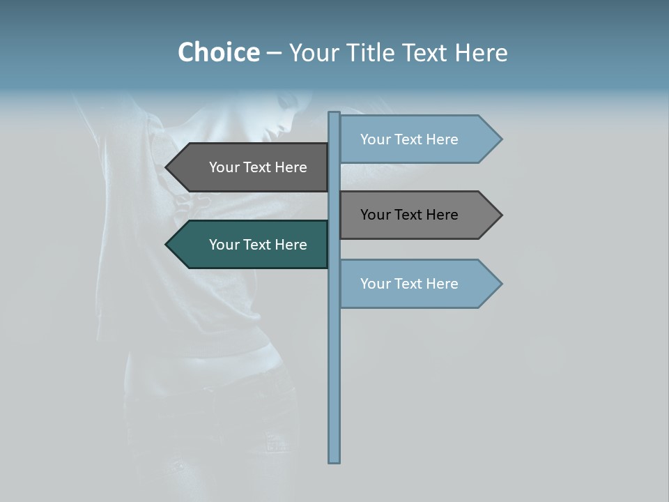 A Woman With Her Hair Blowing In The Wind PowerPoint Template