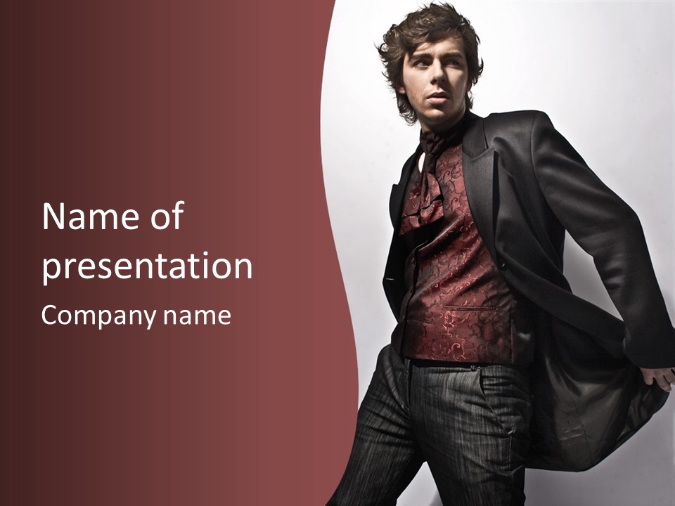 Portrait Caucasian Glamour PowerPoint Template