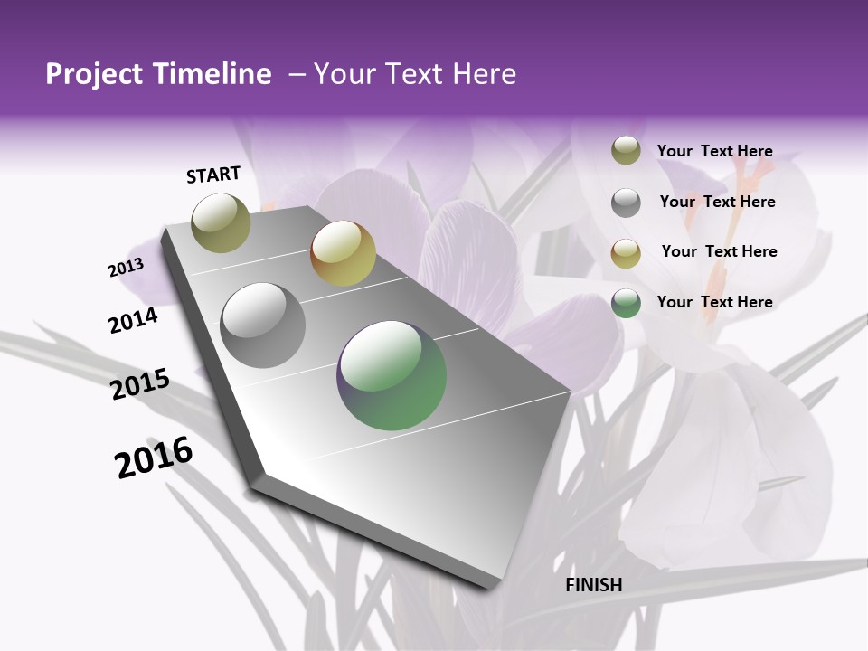 A Vase Filled With Purple And White Flowers PowerPoint Template