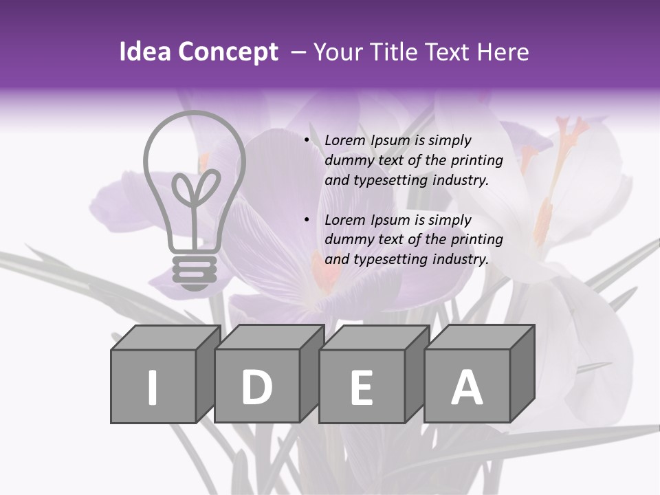A Vase Filled With Purple And White Flowers PowerPoint Template