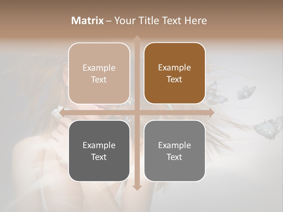 A Beautiful Woman With Butterflies Flying Around Her PowerPoint Template
