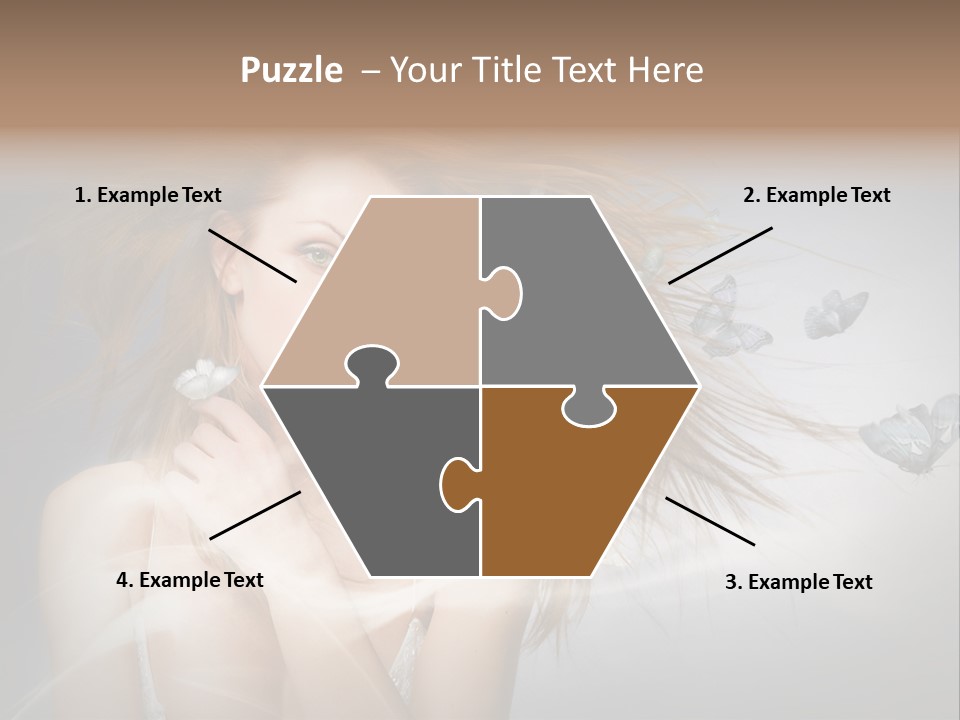 A Beautiful Woman With Butterflies Flying Around Her PowerPoint Template