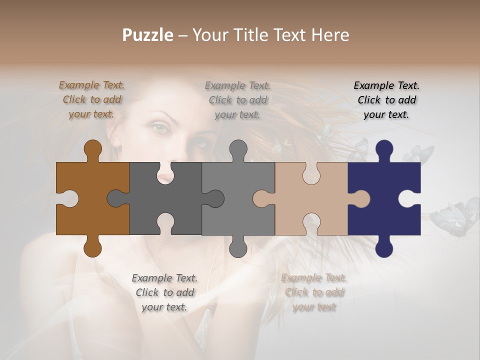 A Beautiful Woman With Butterflies Flying Around Her PowerPoint Template