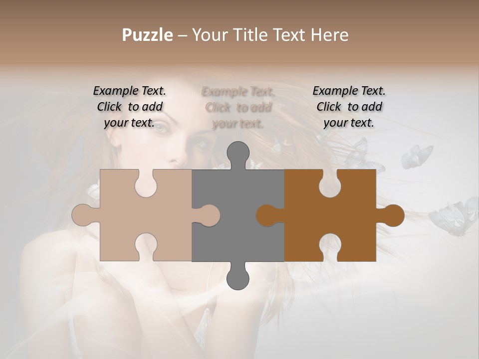 A Beautiful Woman With Butterflies Flying Around Her PowerPoint Template