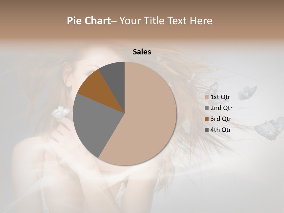 A Beautiful Woman With Butterflies Flying Around Her PowerPoint Template