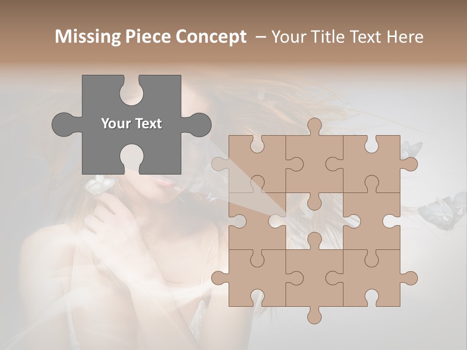 A Beautiful Woman With Butterflies Flying Around Her PowerPoint Template