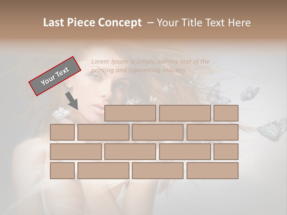 A Beautiful Woman With Butterflies Flying Around Her PowerPoint Template