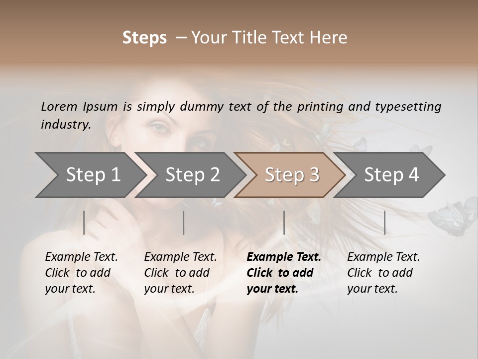 A Beautiful Woman With Butterflies Flying Around Her PowerPoint Template