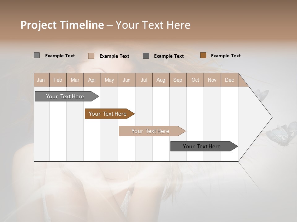 A Beautiful Woman With Butterflies Flying Around Her PowerPoint Template