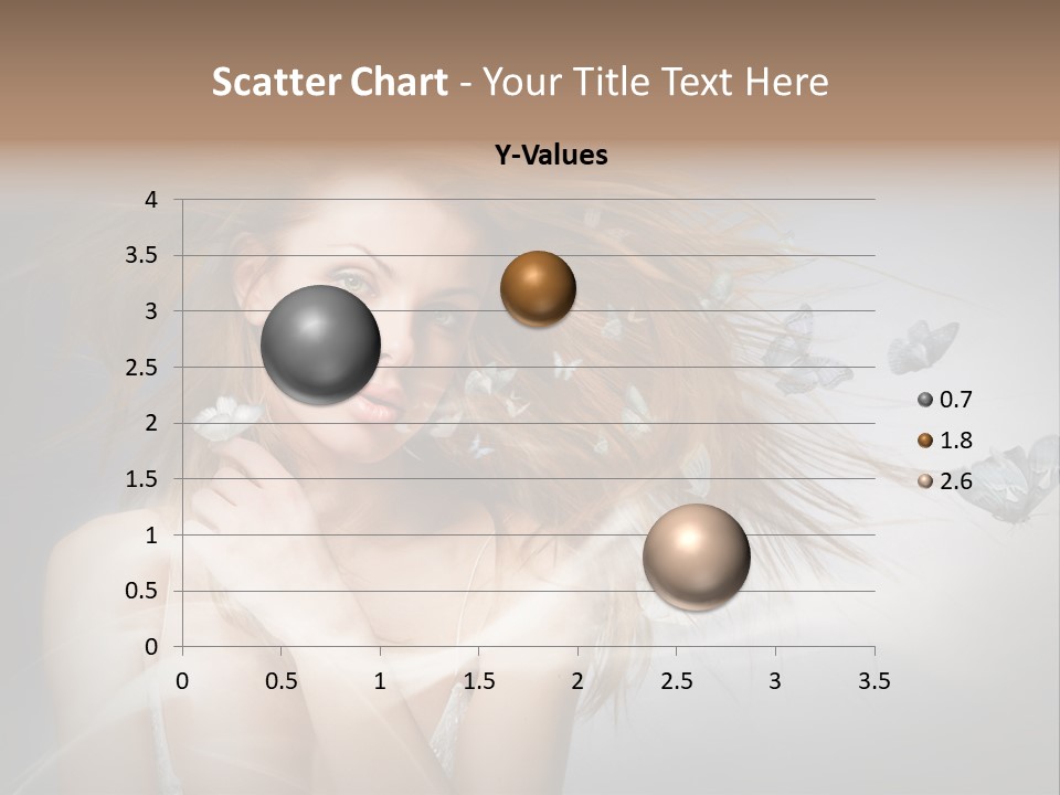 A Beautiful Woman With Butterflies Flying Around Her PowerPoint Template