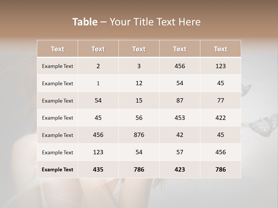 A Beautiful Woman With Butterflies Flying Around Her PowerPoint Template