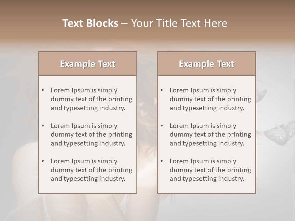 A Beautiful Woman With Butterflies Flying Around Her PowerPoint Template