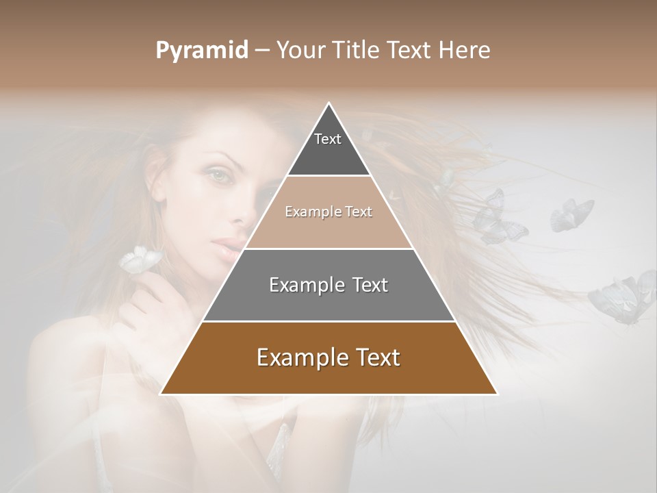 A Beautiful Woman With Butterflies Flying Around Her PowerPoint Template