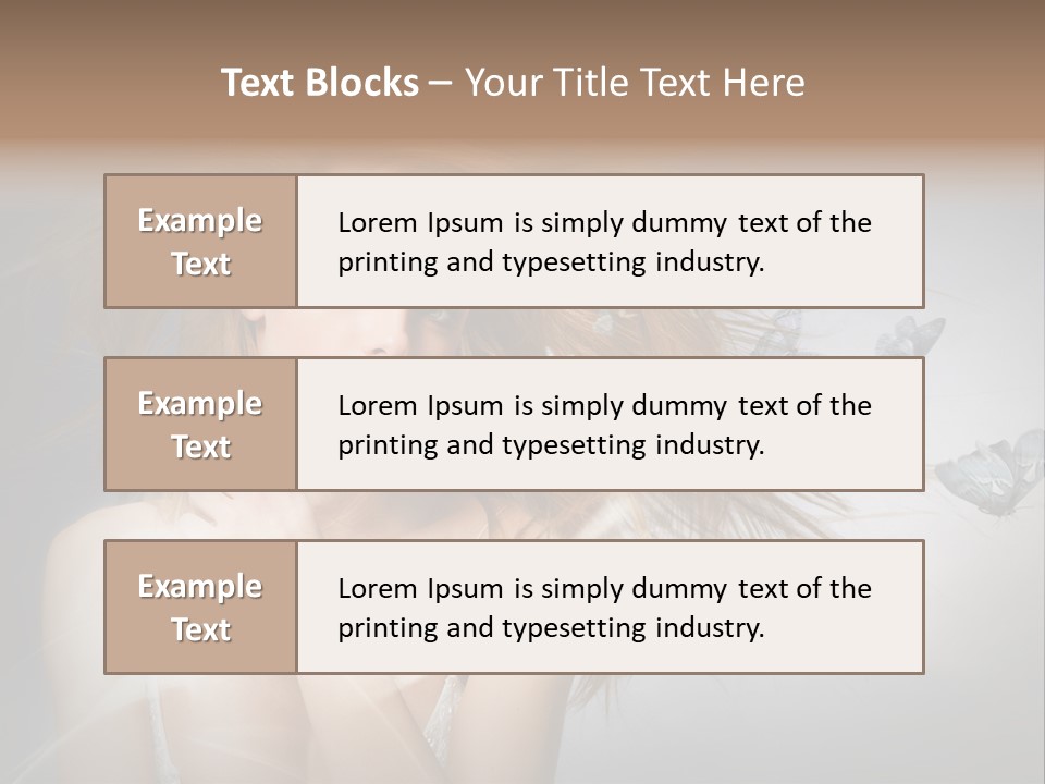 A Beautiful Woman With Butterflies Flying Around Her PowerPoint Template