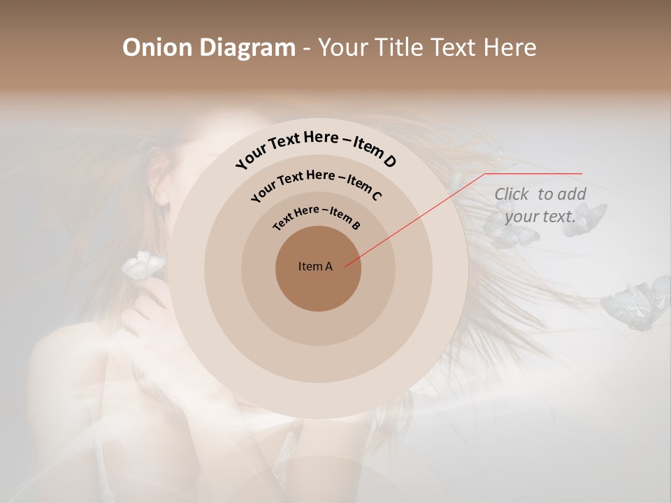 A Beautiful Woman With Butterflies Flying Around Her PowerPoint Template