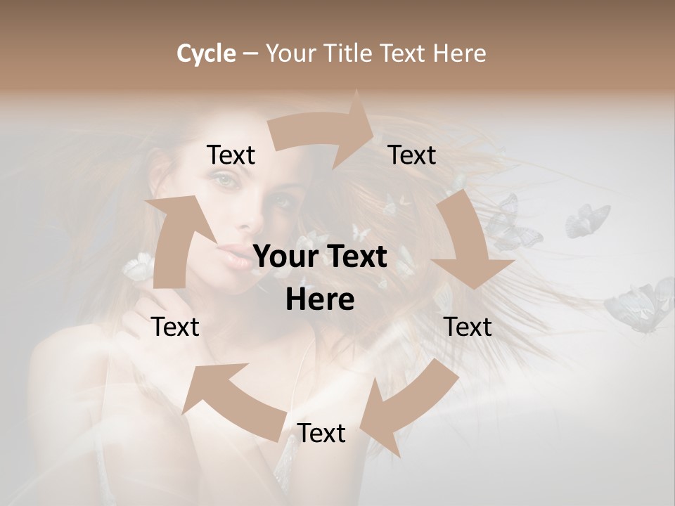 A Beautiful Woman With Butterflies Flying Around Her PowerPoint Template